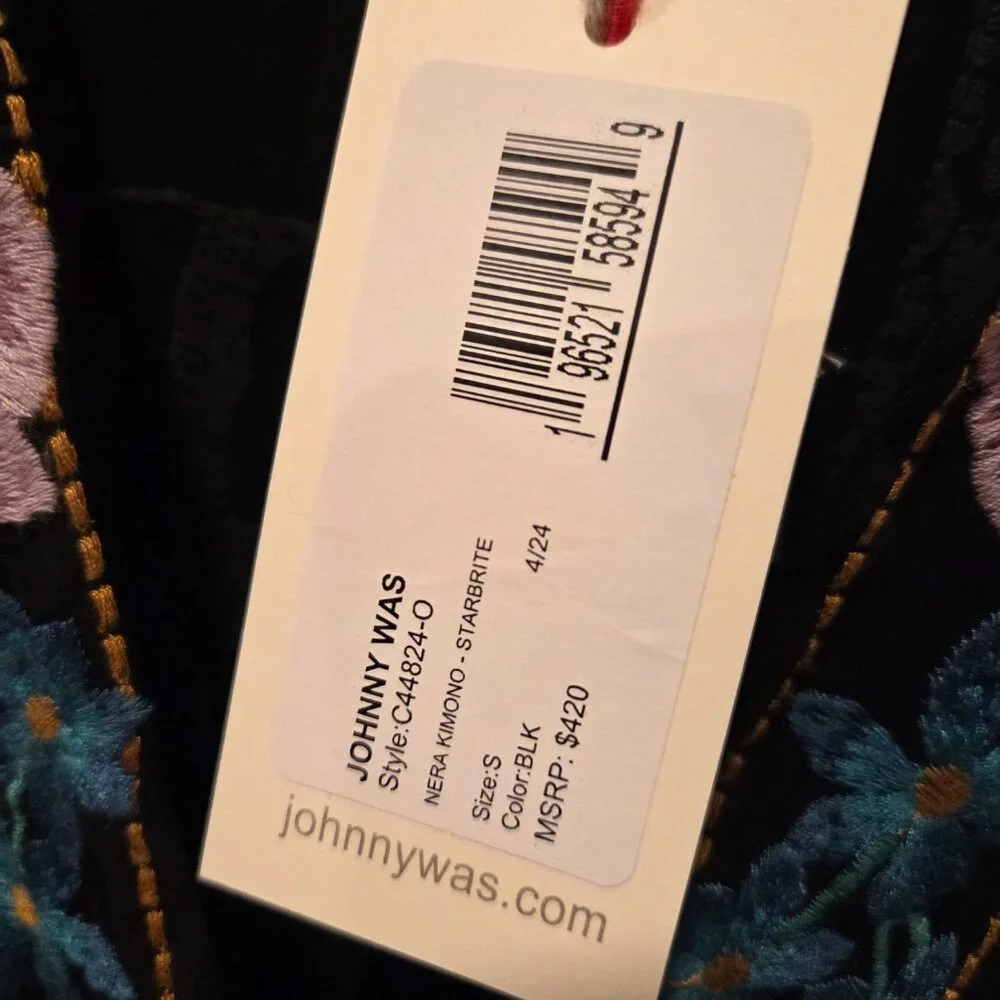 NWT Johnny Was Nera Kimono in Starbright black size S - Picture 5 of 5